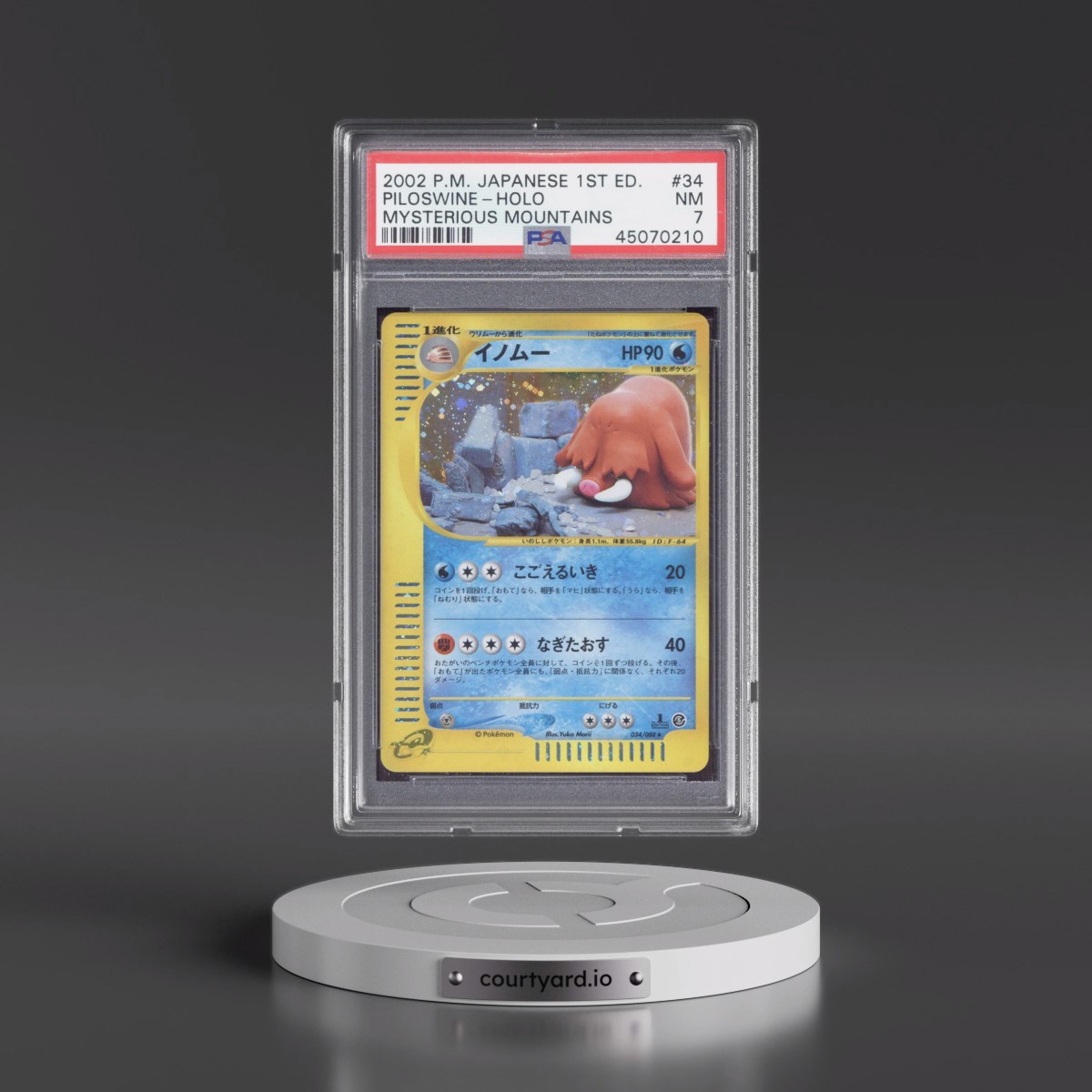 2002 Pokémon Mysterious Mountains #034 Piloswine - 1st Edition Holo (PSA 7 NM)