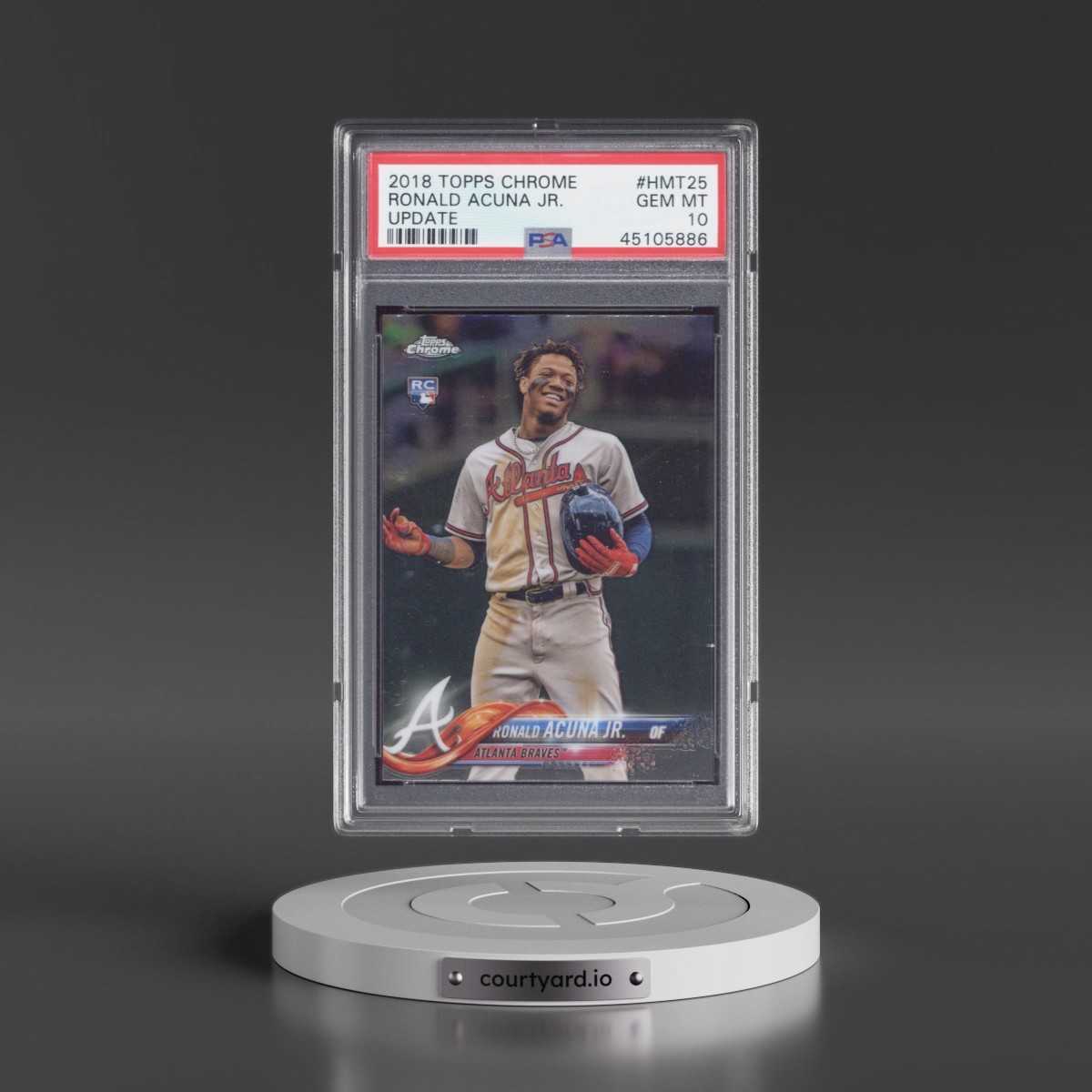 2018 Topps Chrome Update #HMT25 Ronald Acuna Jr. (PSA 10 GEM MINT)
