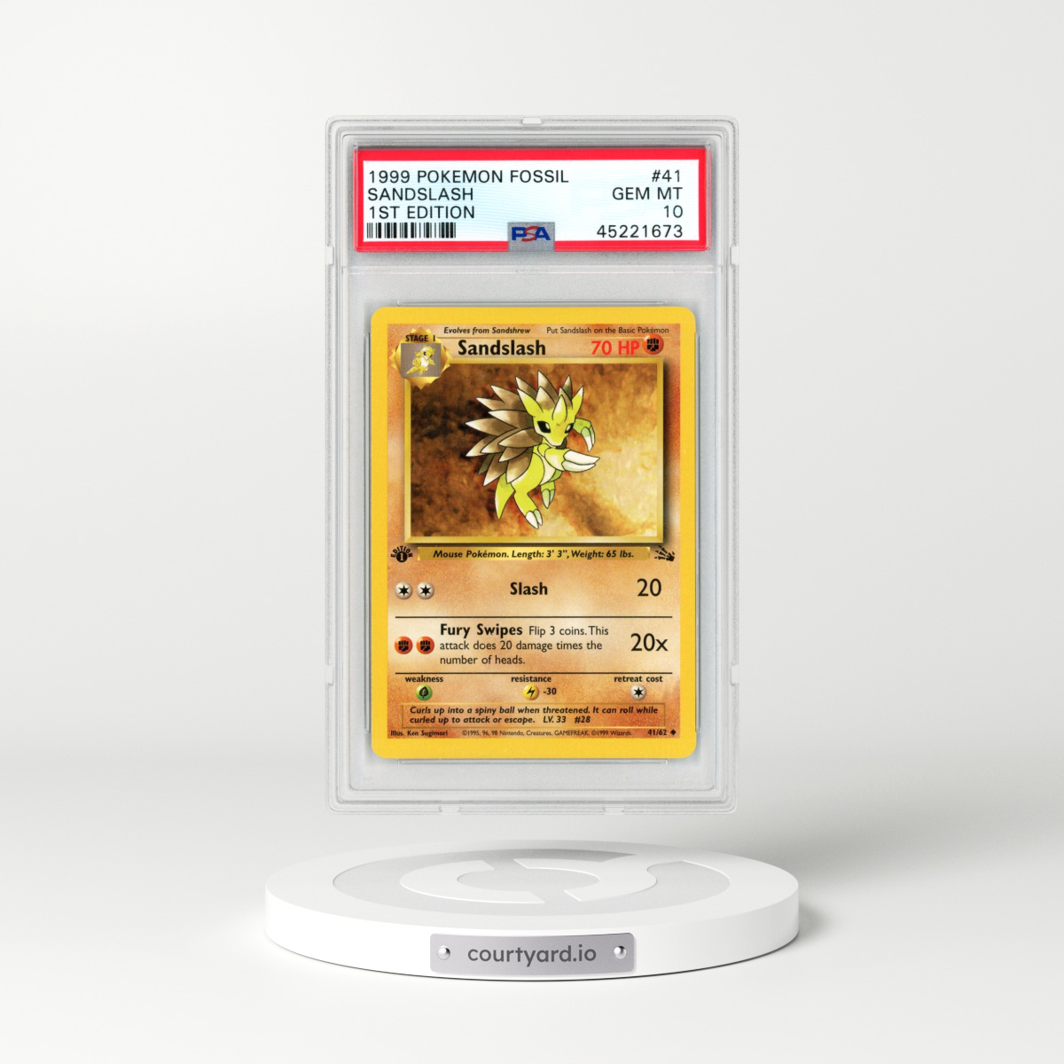 1999 Fossil #41 Sandslash (PSA 10 GEM MINT)
