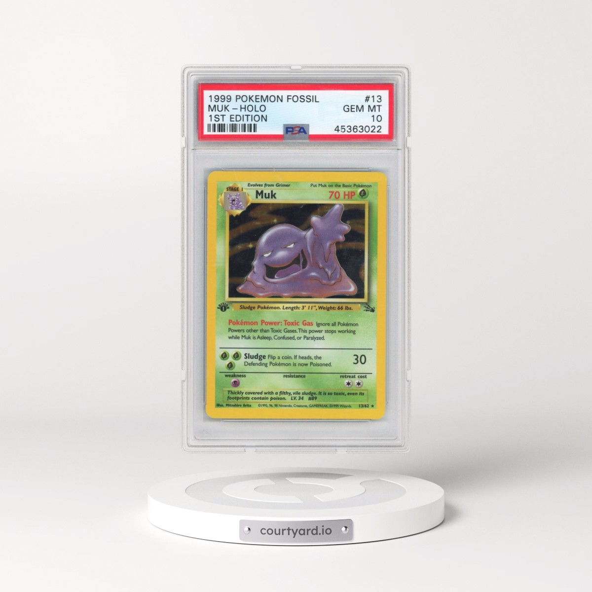 1999 Pokémon Fossil #13 Muk - 1st Edition Holo (PSA 10 GEM MINT) - Photo