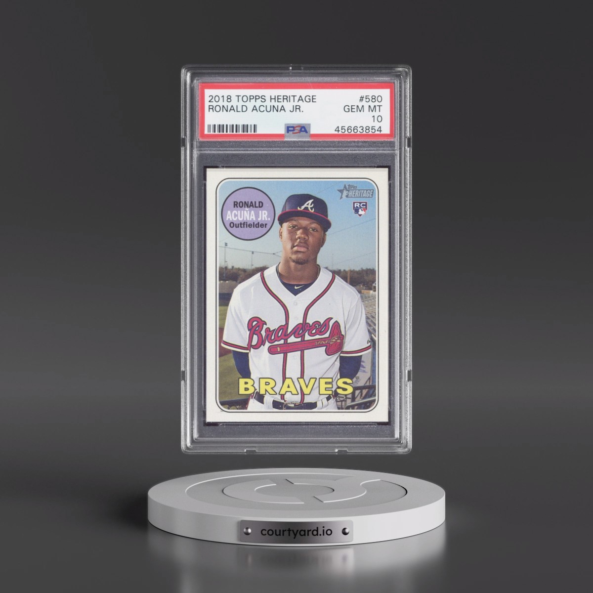 2018 Topps Heritage #580 Ronald Acuna Jr. (PSA 10 GEM MINT)