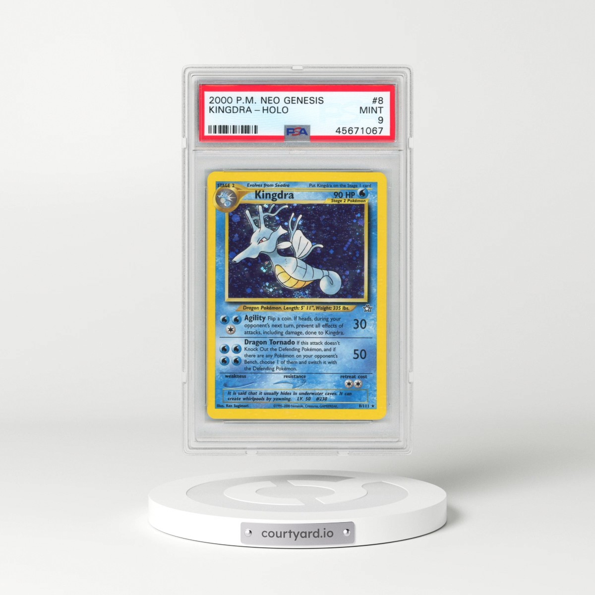 2000 Pokémon Neo Genesis #8 Kingdra - Holo (PSA 9 MINT)