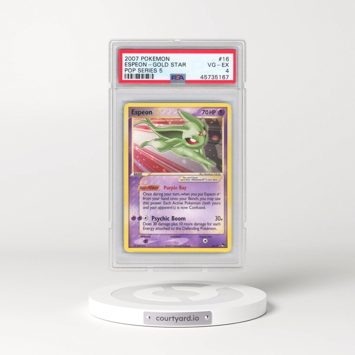 2007 Pokémon Pop Series 5 #16 Espeon-Gold Star (PSA 4 VG-EX)