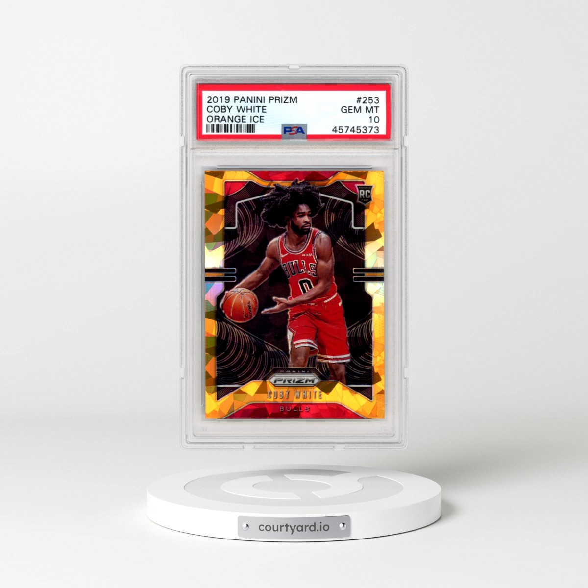 2019 Panini Prizm #253 Coby White - Orange Ice (PSA 10 GEM MINT)