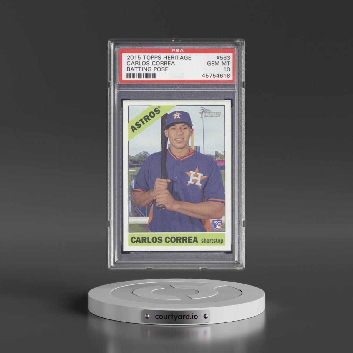 2015 Topps Heritage Carlos Correa - Batting Pose #563 PSA 10