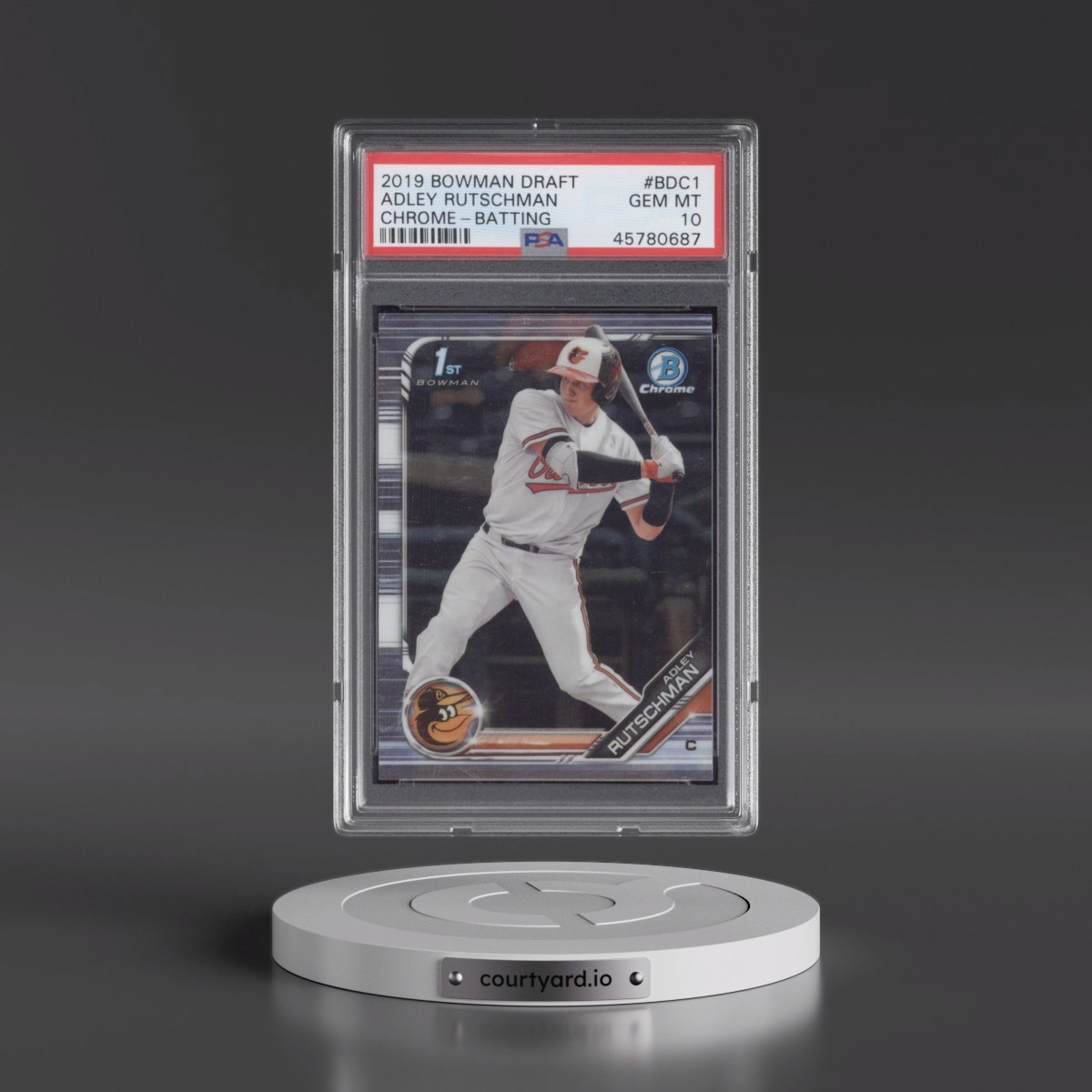 2019 Bowman Draft #BDC1 Adley Rutschman - Chrome-Batting (PSA 10 GEM MINT)