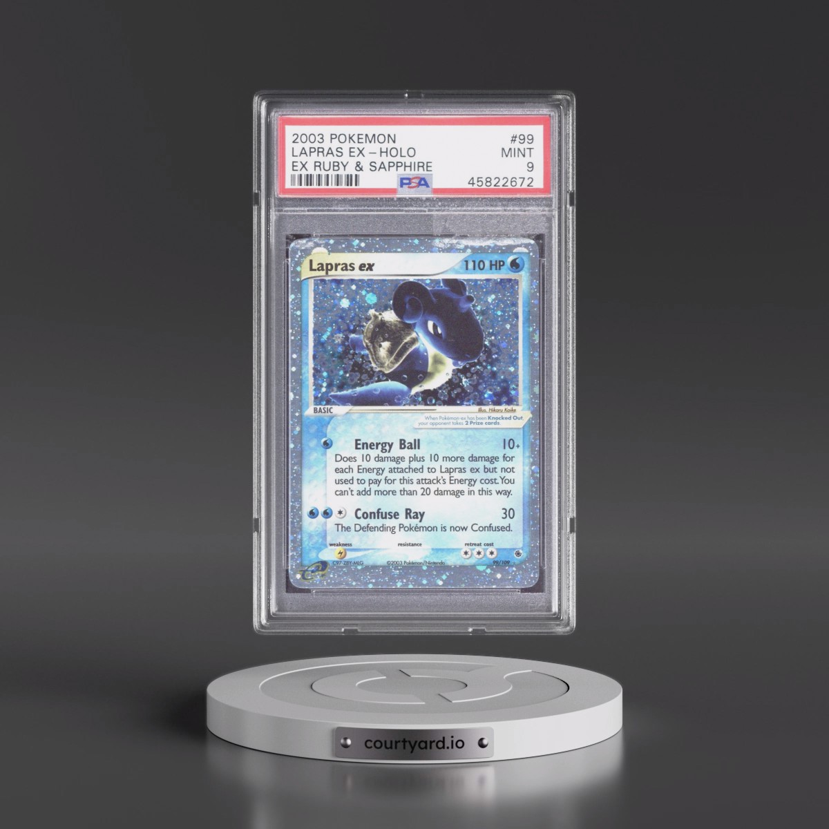 2003 Pokémon EX Ruby & Sapphire #99 Lapras EX - Holo Holo (PSA 9 MINT)