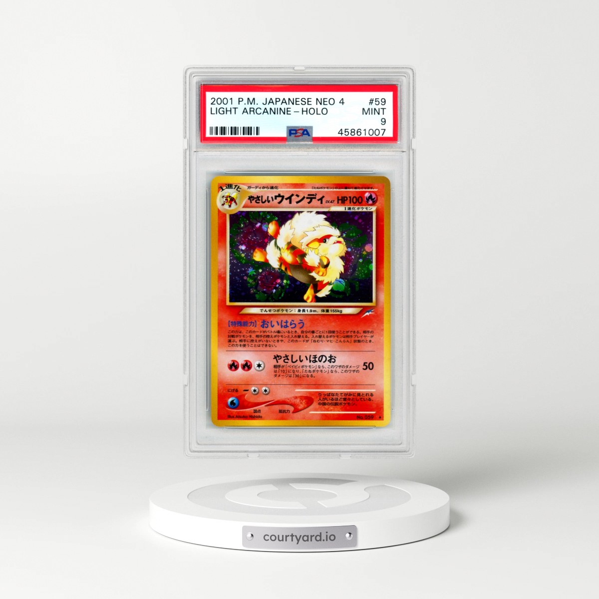 2001 Pokémon Neo 4 #59 Light Arcanine - Holo (PSA 9 MINT)