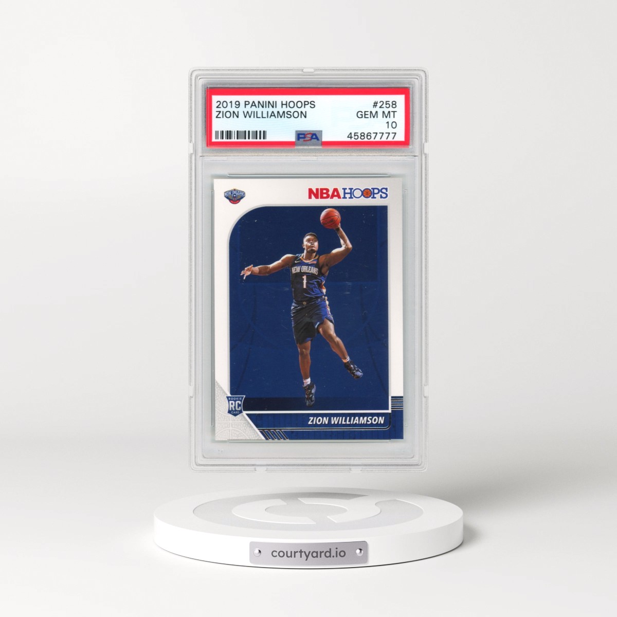 2019 Panini Hoops #258 Zion Williamson (PSA 10 GEM MINT)
