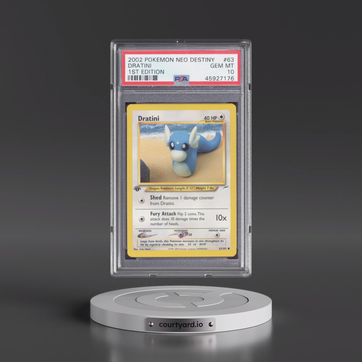 2002 Pokémon Neo Destiny #63 Dratini - 1st Edition (PSA 10 GEM MINT)