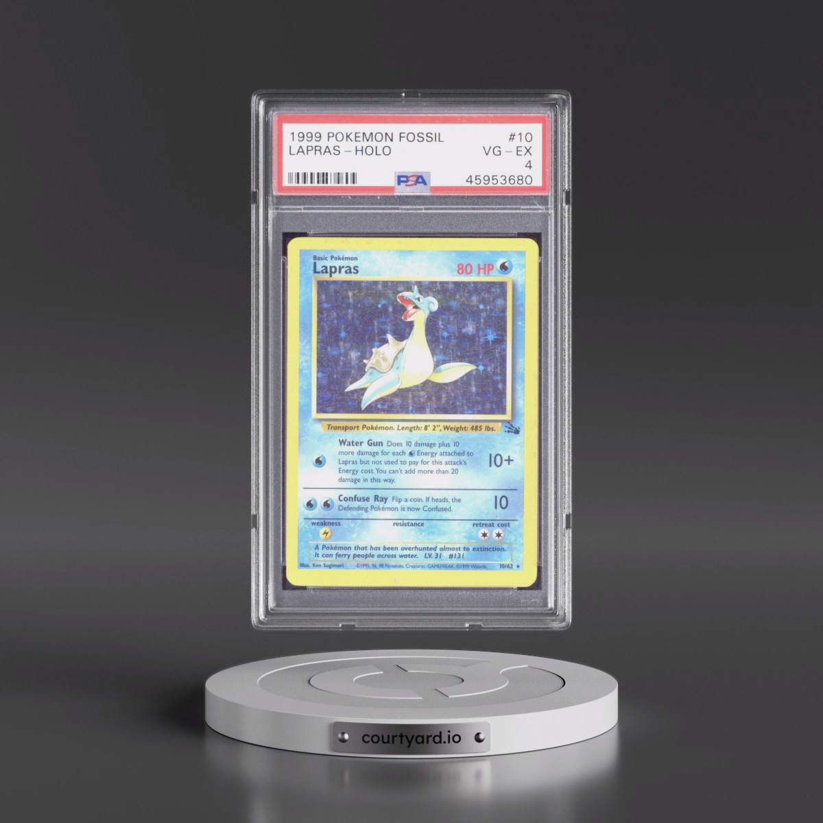 1999 Pokémon Fossil #10 Lapras - Holo (PSA 4 VG-EX)