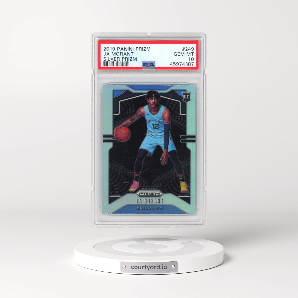 2019 Panini Prizm #249 Ja Morant - Silver Prizm (PSA 10 GEM MINT)