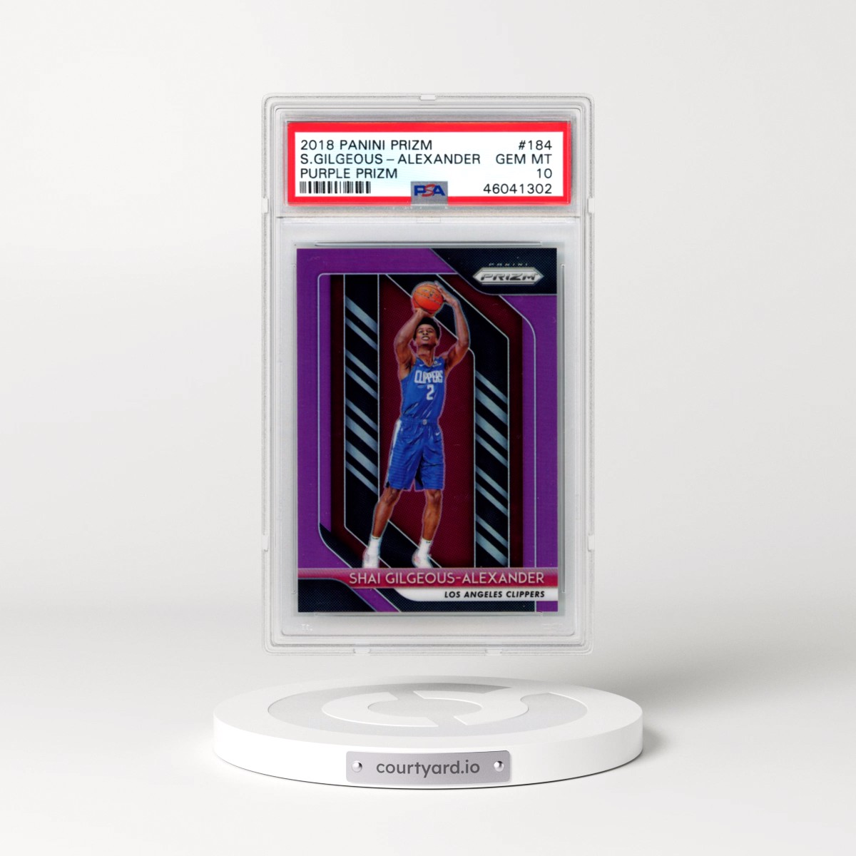 2018 Panini Prizm #184 Shai Gilgeous-Alexander - Purple Prizm (PSA 10 GEM MINT)