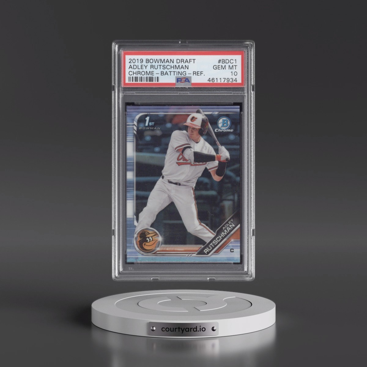 2019 Bowman Draft #BDC1 Adley Rutschman - Chrome-Batting-Refractor (PSA 10 GEM MINT)