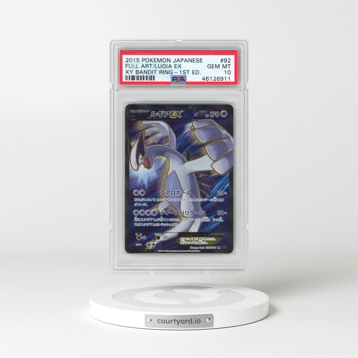 2015 Pokémon XY Bandit Ring #092 Lugia EX - 1st Edition Holo Full Art (PSA 10 GEM MINT)