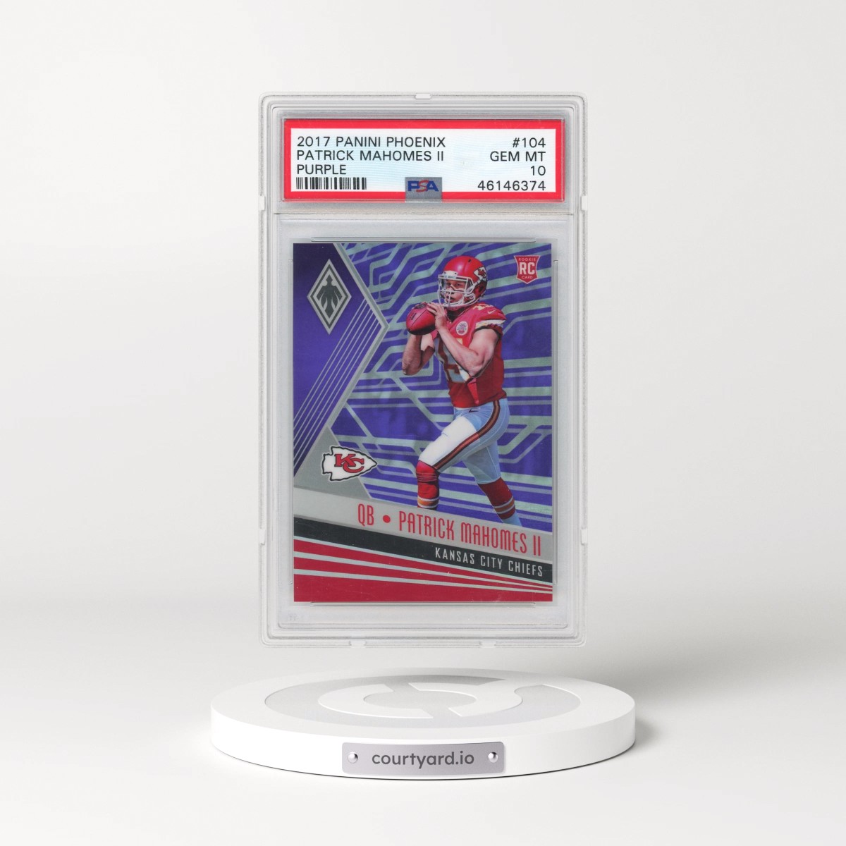 2017 Panini Phoenix #104 Patrick Mahomes II - Purple (PSA 10 GEM MINT)