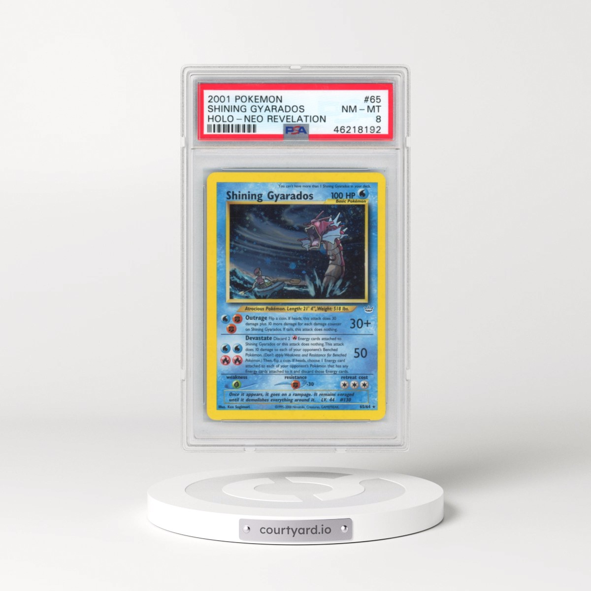 2001 Pokémon Neo Revelation #65 Shining Gyarados - Holo Holo (PSA 8 NM-MT)