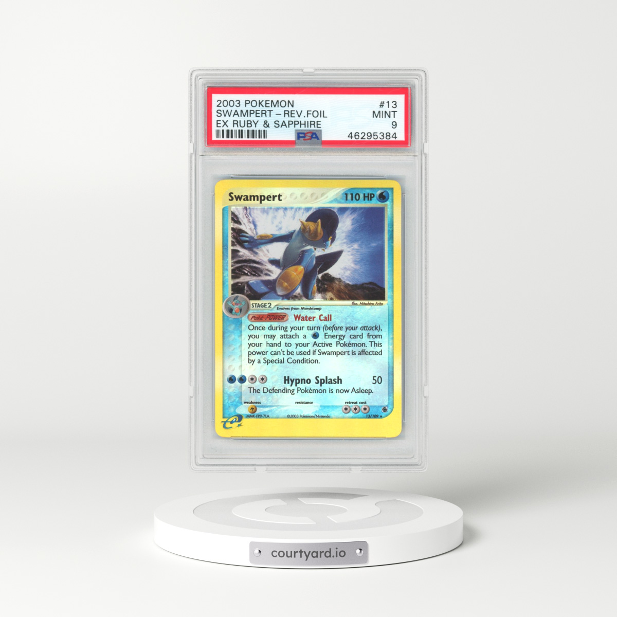 2003 Pokémon EX Ruby & Sapphire #13 Swampert - Reverse Foil (PSA 9 MINT)
