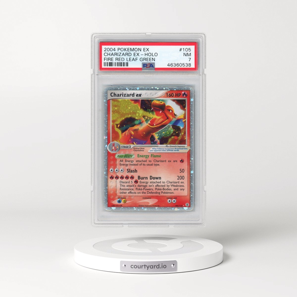 2004 Pokémon EX Fire Red & Leaf Green #105 Charizard EX - Holo Holo (PSA 7 NM)