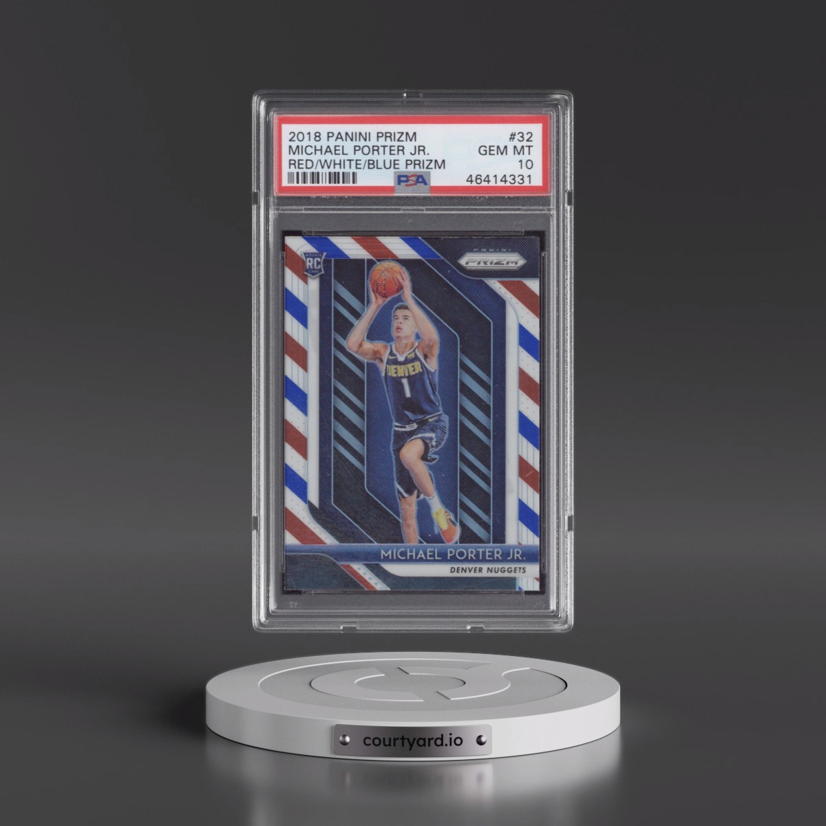 2018 Panini Prizm #32 Michael Porter Jr. - Red/White/Blue Prizm (PSA 10 GEM MINT)