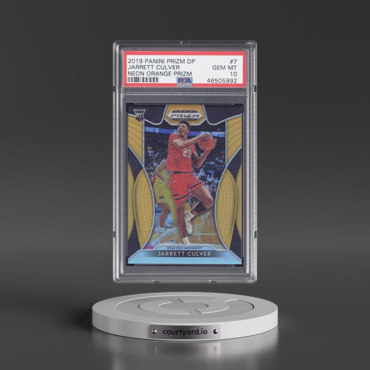 2019 Panini Prizm Draft Picks Jarrett Culver - Neon Orange Prizm #7 PSA 10