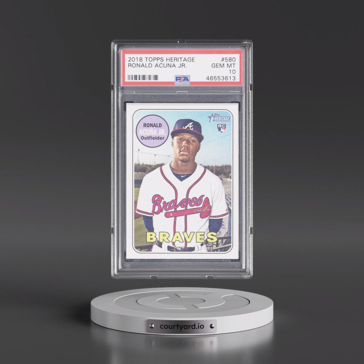 2018 Topps Heritage #580 Ronald Acuna Jr. (PSA 10 GEM MINT)