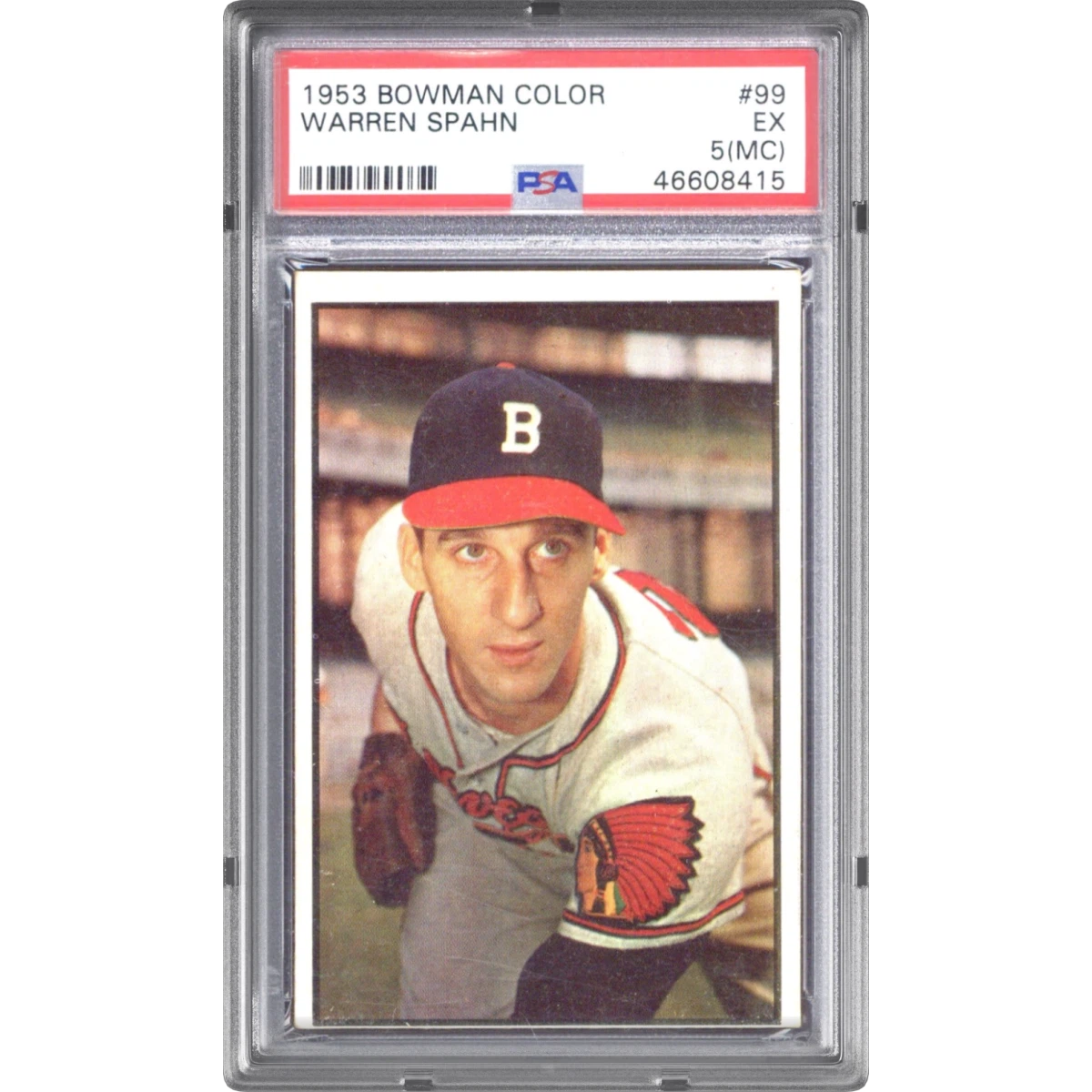 1953 Bowman Color #99 Warren Spahn (PSA 5 EX)
