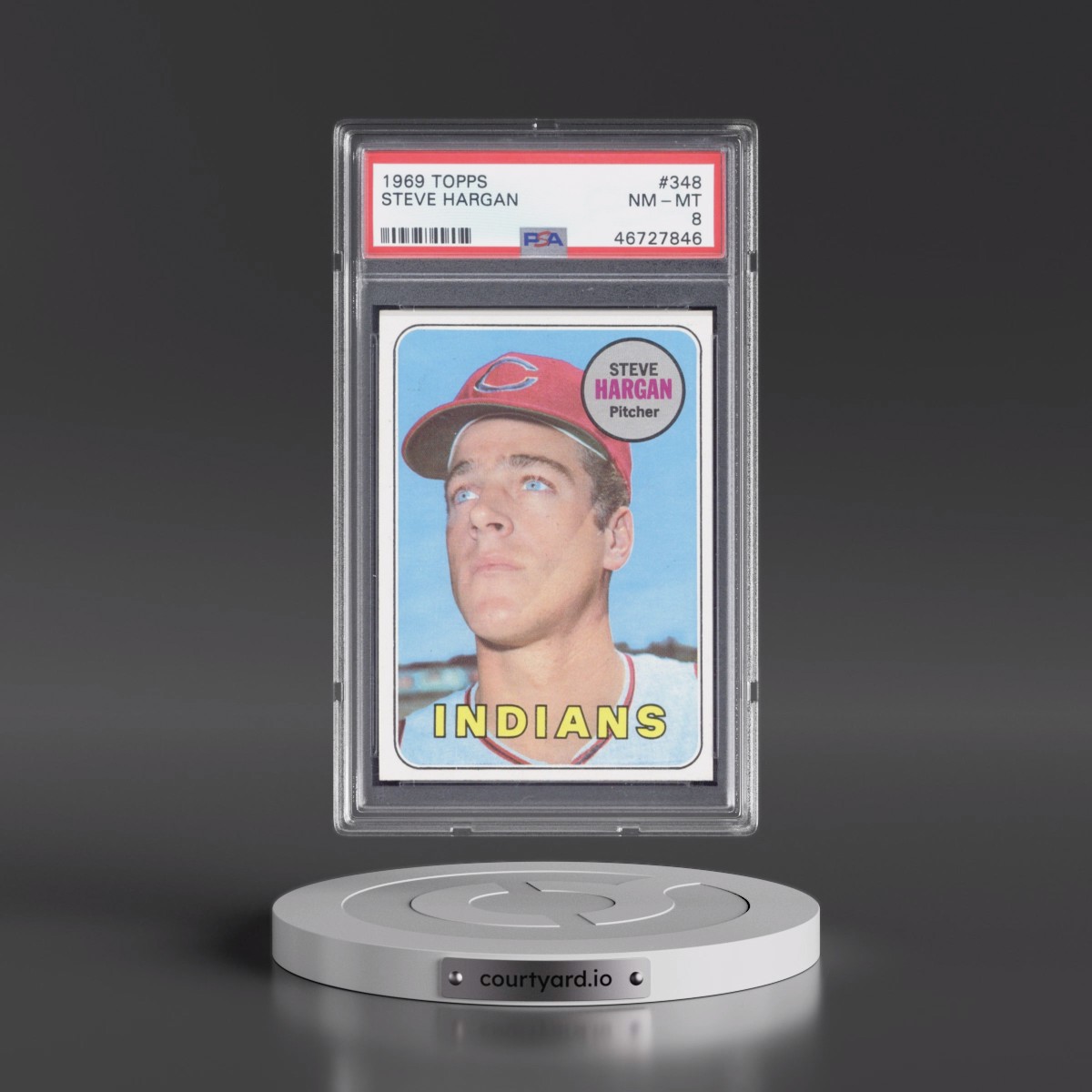 1969 Topps Steve Hargan #348 PSA 8