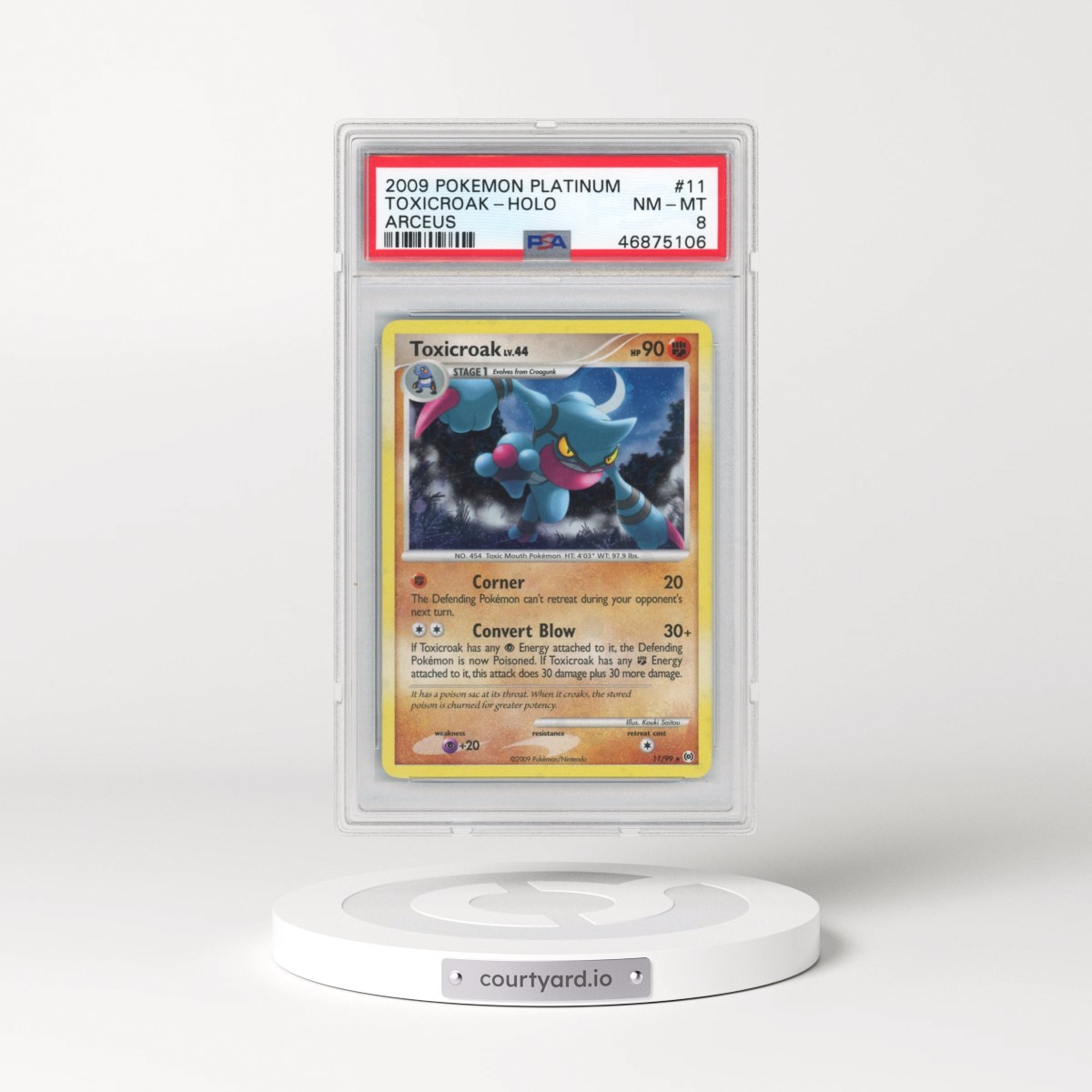 2009 Pokémon Platinum Arceus #11 Toxicroak - Holo (PSA 8 NM-MT)