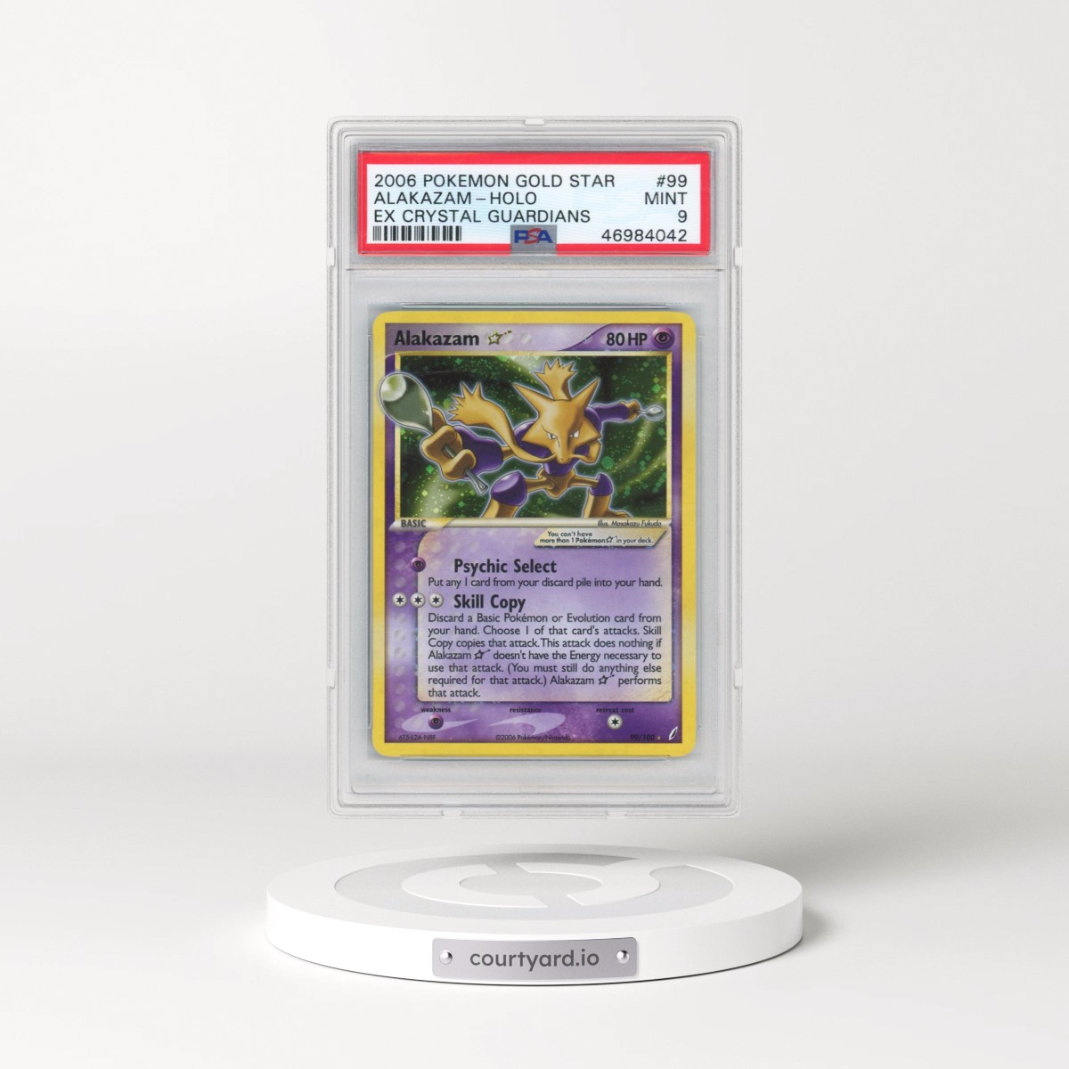 2006 Pokémon EX Crystal Guardians #99 Alakazam - Holo Gold Star (PSA 9 MINT)