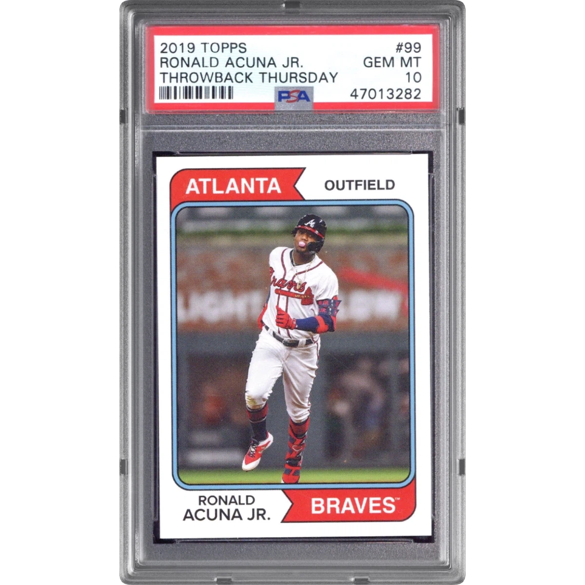 2019 Topps Throwback Thursday #99 Ronald Acuna Jr. (PSA 10 GEM MINT)