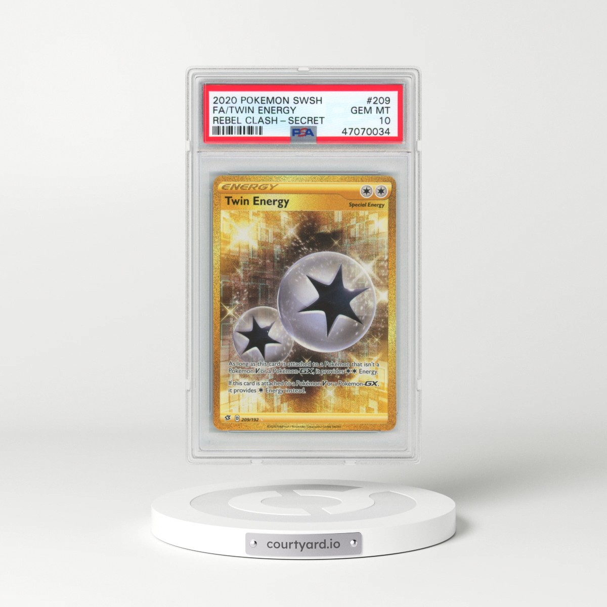 2020 Pokémon Sword & Shield Rebel Clash #209 Twin Energy - Full Art Secret (PSA 10 GEM MINT)