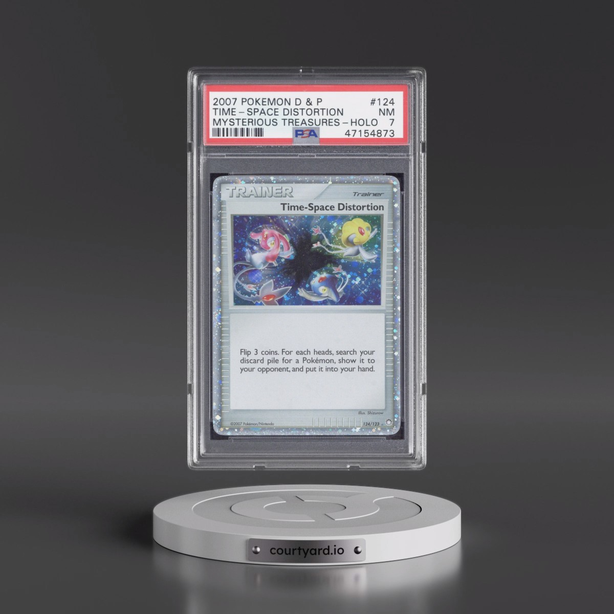 2007 Pokémon Diamond & Pearl Mysterious Treasures #124 Time-Space Distortion - Holo (PSA 7 NM)