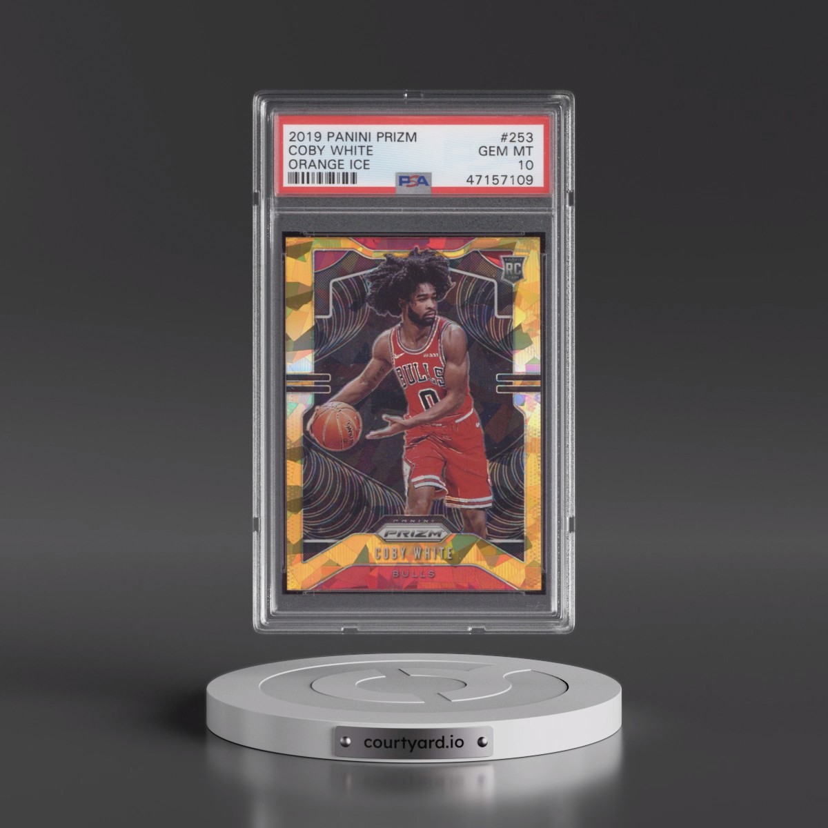 2019 Panini Prizm #253 Coby White - Orange Ice (PSA 10 GEM MINT)