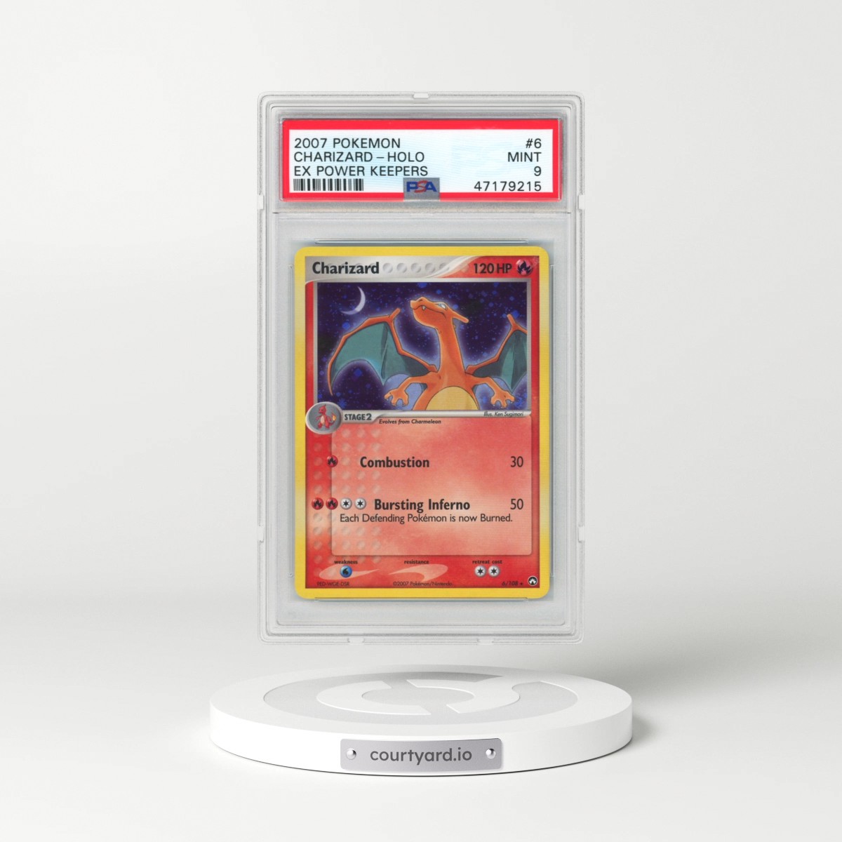 2007 Pokémon EX Power Keepers #6 Charizard - Holo (PSA 9 MINT)