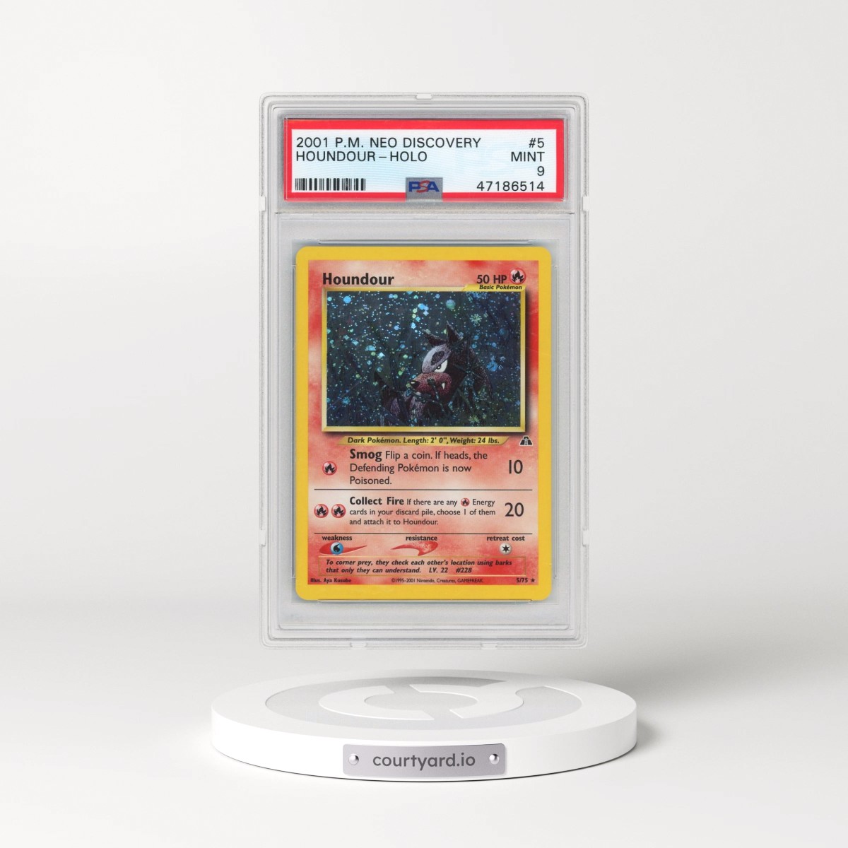 2001 Pokémon Neo Discovery #5 Houndour - Holo (PSA 9 MINT)