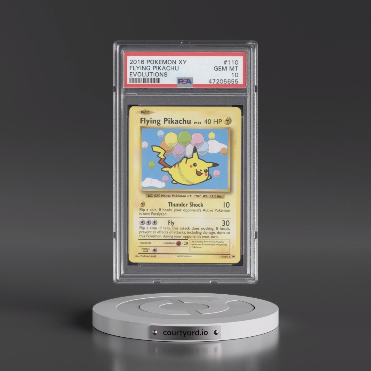 2016 Pokémon XY Evolutions #110 Flying Pikachu (PSA 10 GEM MINT)