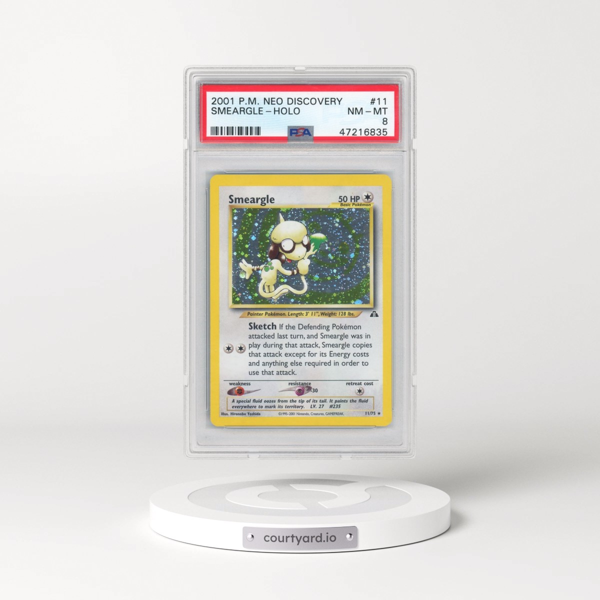 2001 Pokémon Neo Discovery #11 Smeargle - Holo (PSA 8 NM-MT)