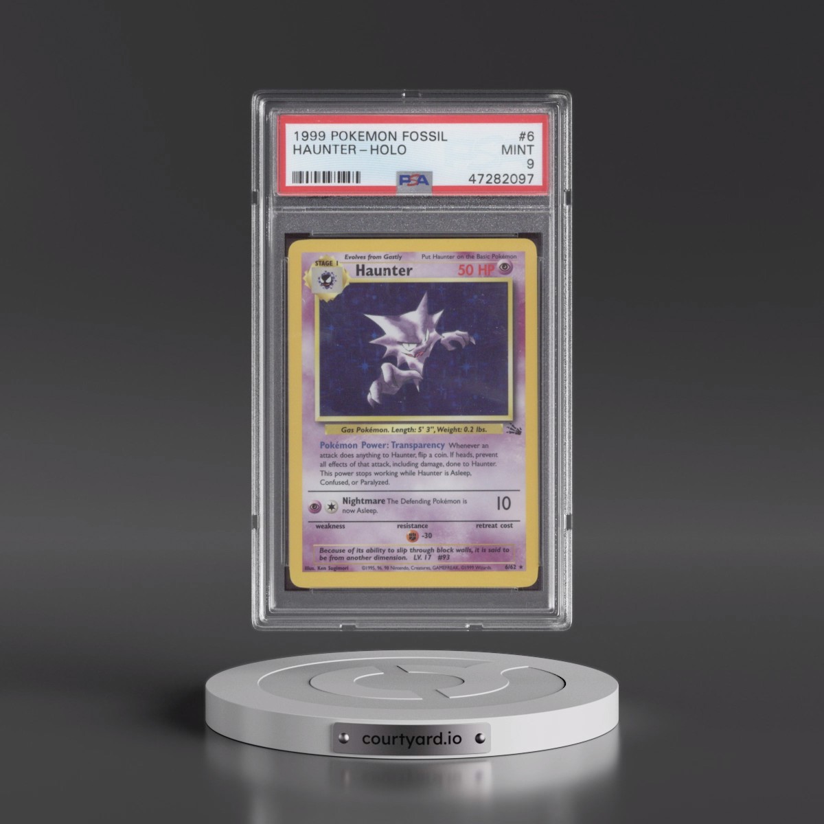 1999 Pokémon Fossil #6 Haunter - Holo (PSA 9 MINT)