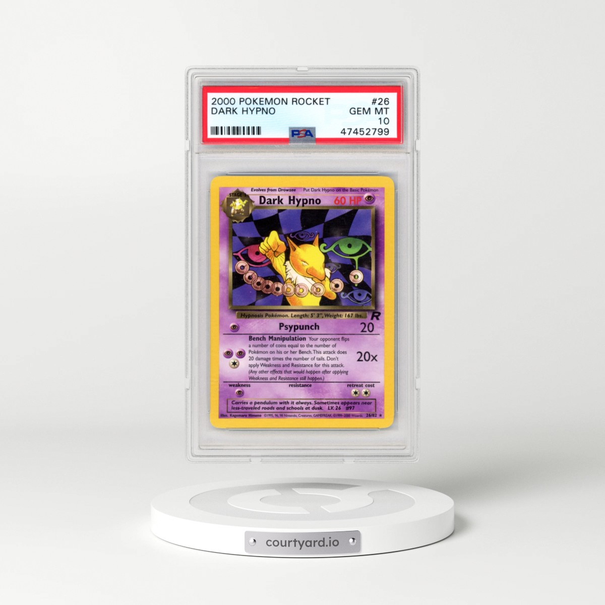 2000 Pokémon Rocket #26 Dark Hypno (PSA 10 GEM MINT)