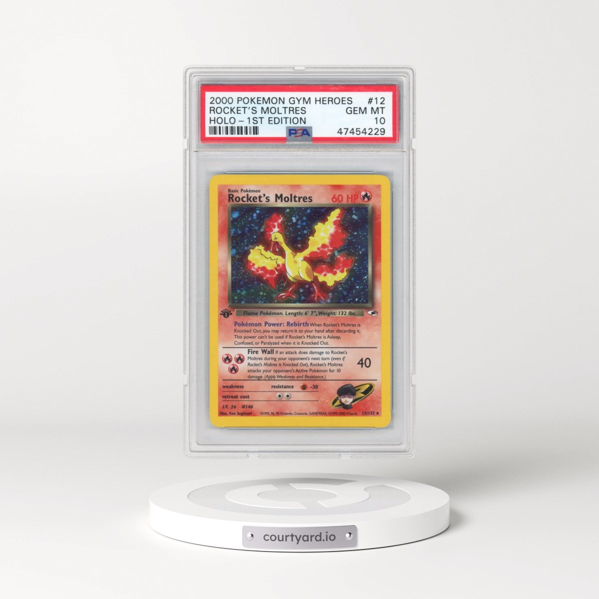 2000 Pokémon Gym Heroes #12 Rocket's Moltres - 1st Edition Holo (PSA 10 GEM MINT)