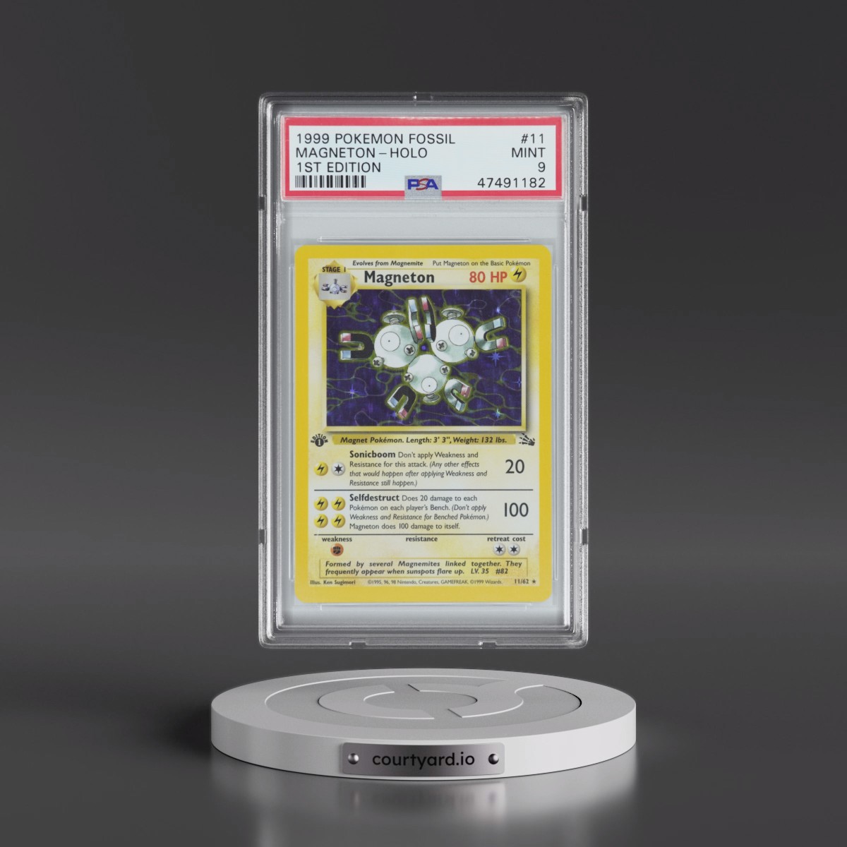 1999 Fossil #11 Magneton - 1st Edition Holo (PSA 9 MINT)