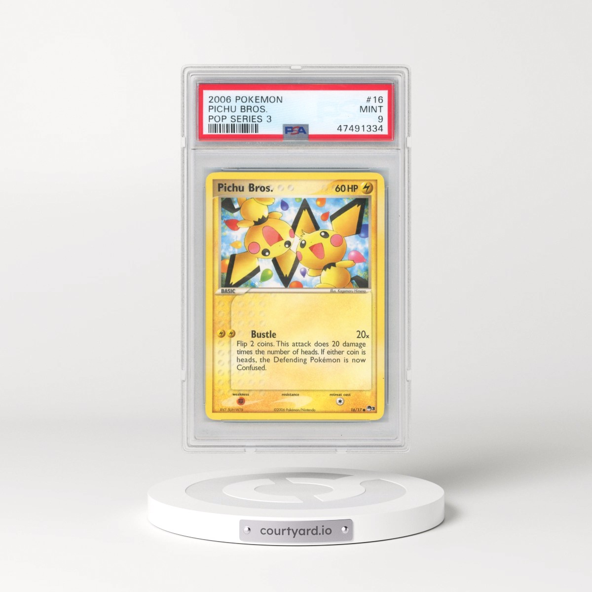 2006 Pokémon Pop Series 3 #16 Pichu Bros. (PSA 9 MINT)