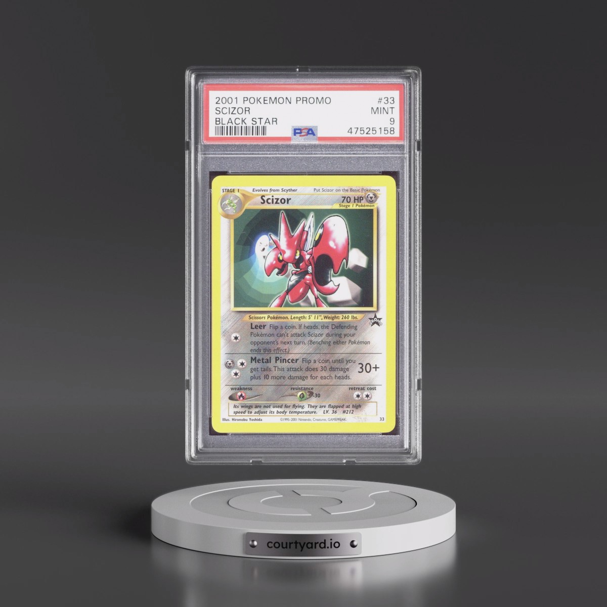 2001 Pokémon Promo Black Star #33 Scizor - Pokemon League (PSA 9 MINT)