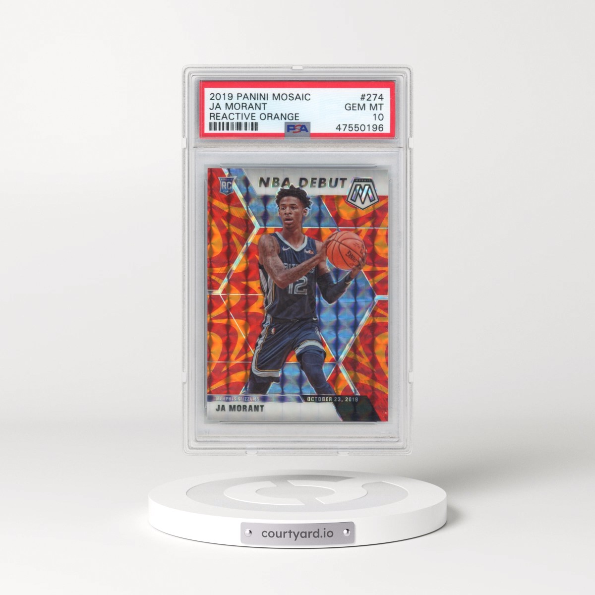 2019 Panini Mosaic #274 Ja Morant - Reactive Orange (PSA 10 GEM MINT)