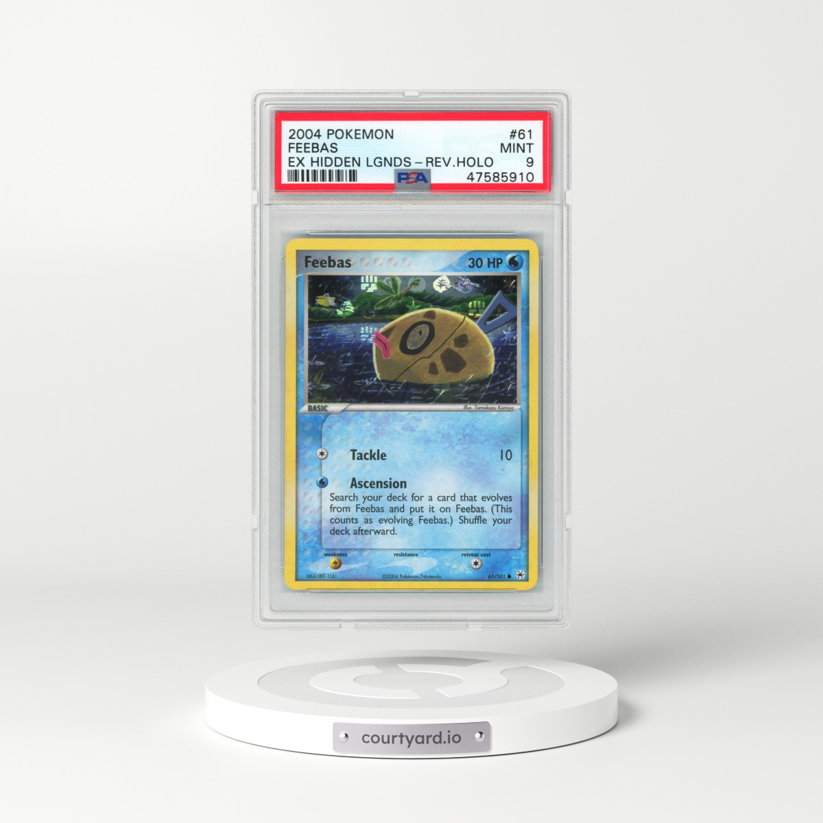 2004 Pokémon EX Hidden Legends #61 Feebas - Reverse Foil (PSA 9 MINT)
