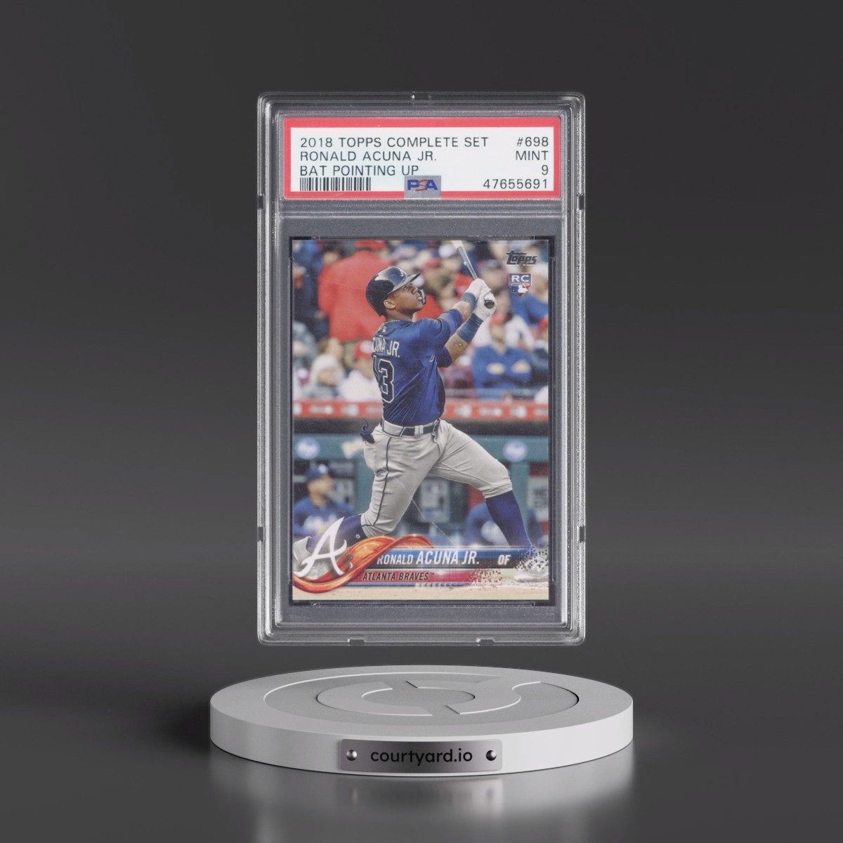 2018 Topps Complete Set #698 Ronald Acuna Jr. - Bat Pointing Up (PSA 9 MINT)