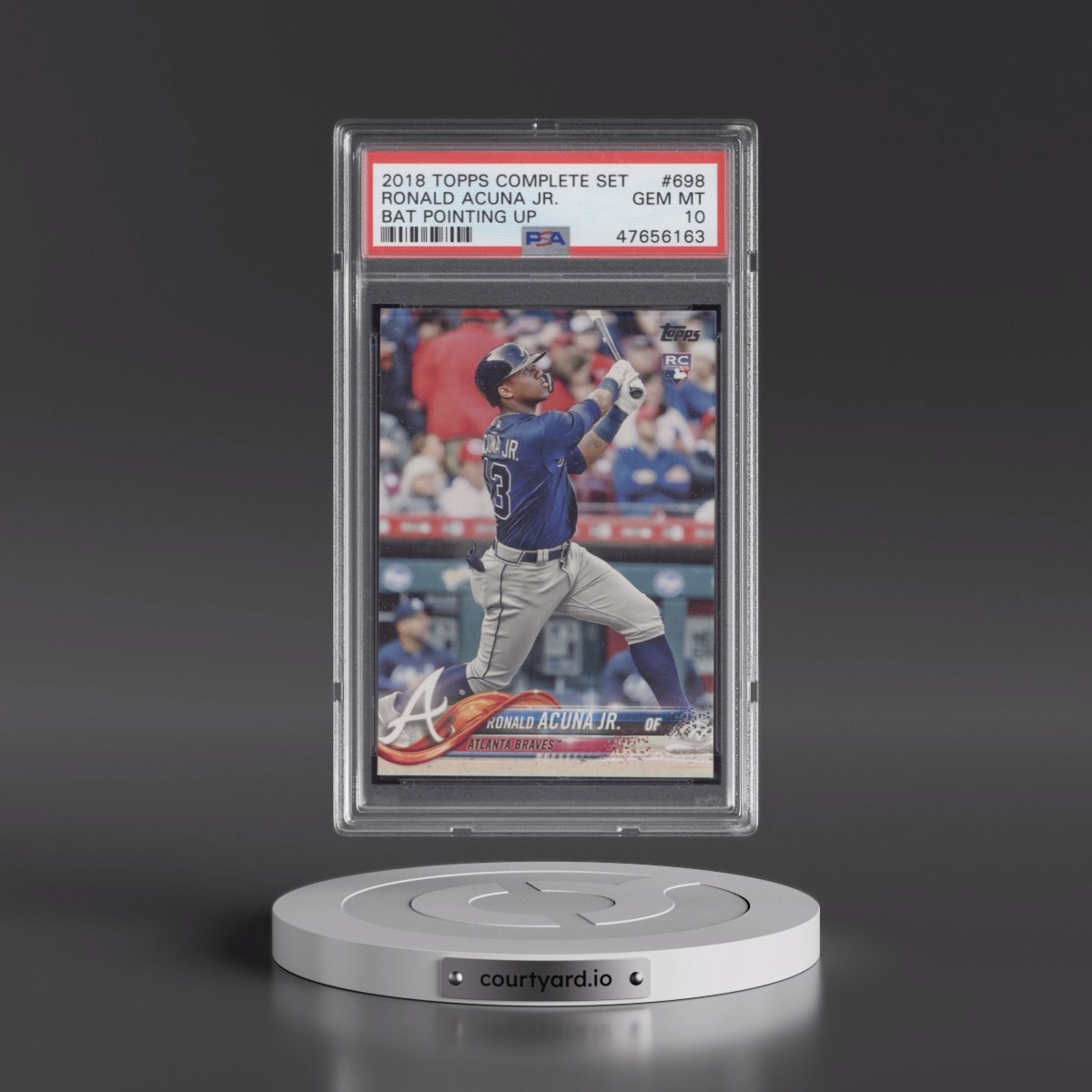 2018 Topps Complete Set #698 Ronald Acuna Jr. - Bat Pointing Up (PSA 10 GEM MINT)
