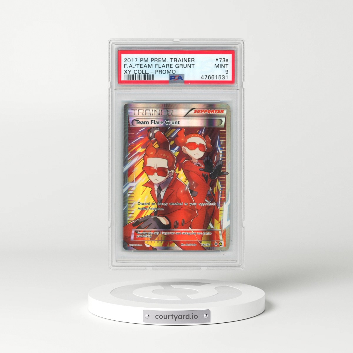 2017 Pokémon Premium Trainer XY Collection Promo #73a Team Flare Grunt - Full Art (PSA 9 MINT)