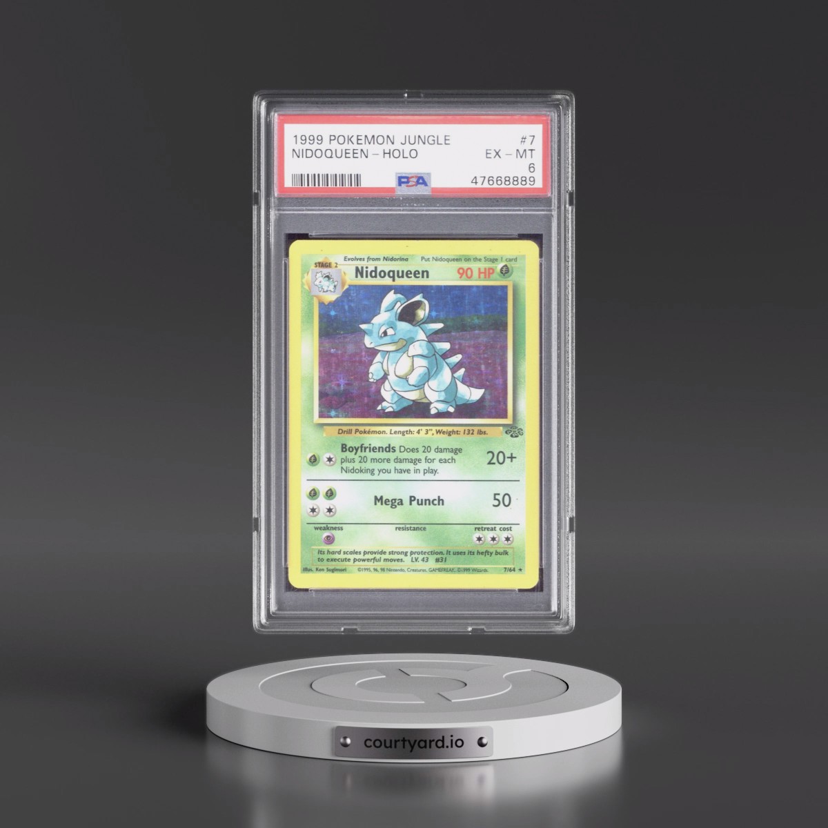 1999 Pokémon Jungle #7 Nidoqueen - Holo (PSA 6 EX-MT)